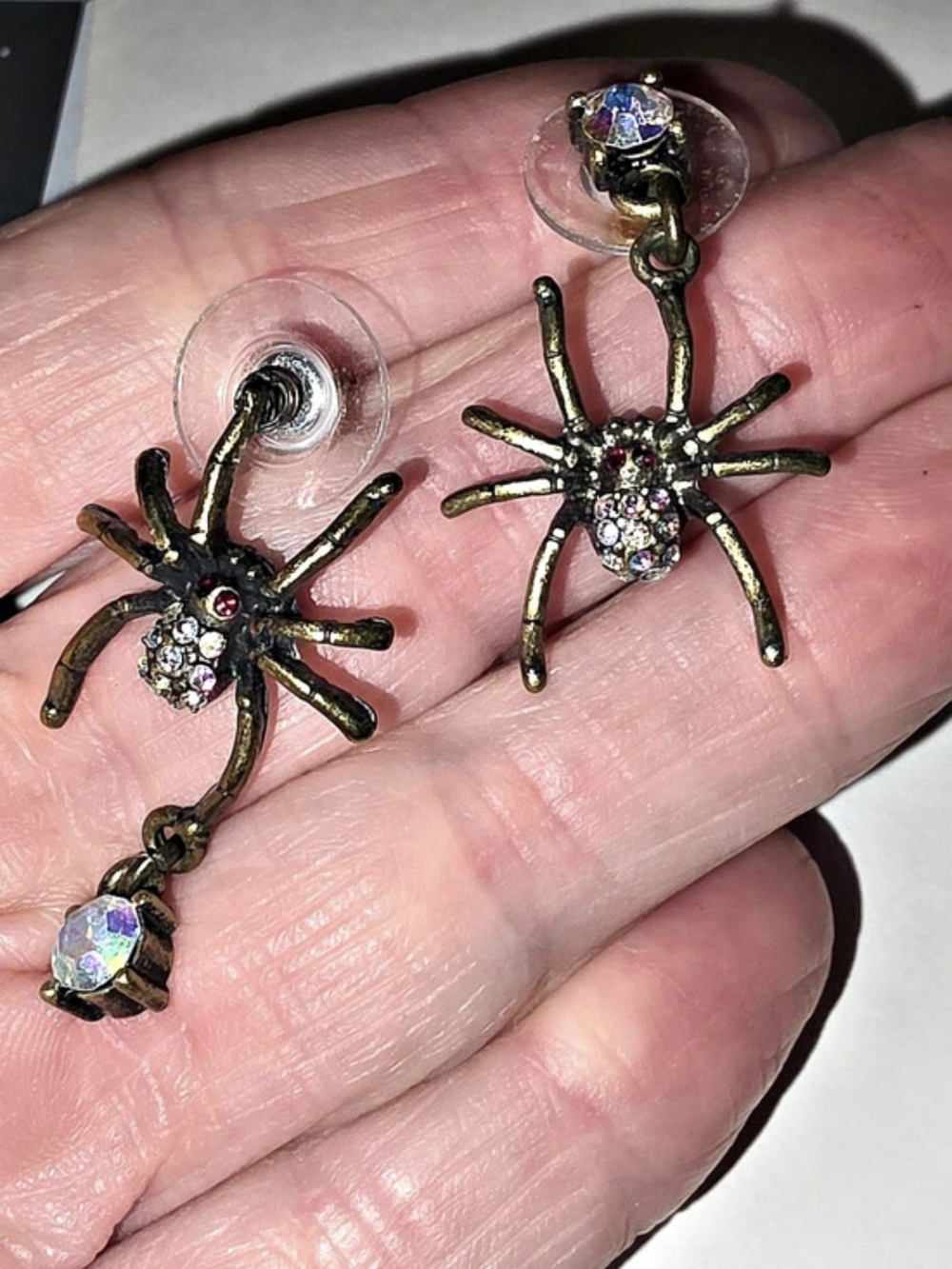 Spider Drop Earrings in Black & Multicolor